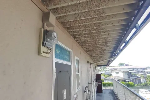 奈良県北葛城郡のアパートの外壁塗装、屋根塗装工事の施工事例の施工画像